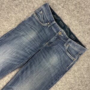 Shiloh Womens Jeans 7 34 Mid Rise Bootcut No Gap Waistband Blue Denim